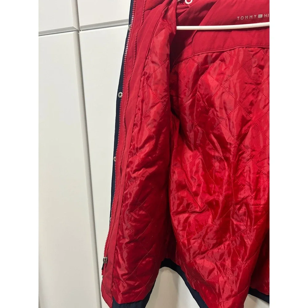 Tommy Hilfiger Mens 3-in-1‎ All Weather System Jacket Red Navy Blue Hooded Small
